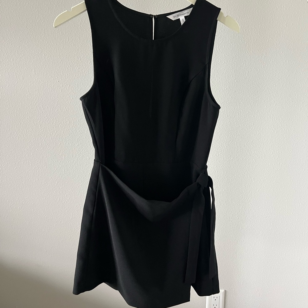 BCBGeneration Black Mini Dress with Tie Waist